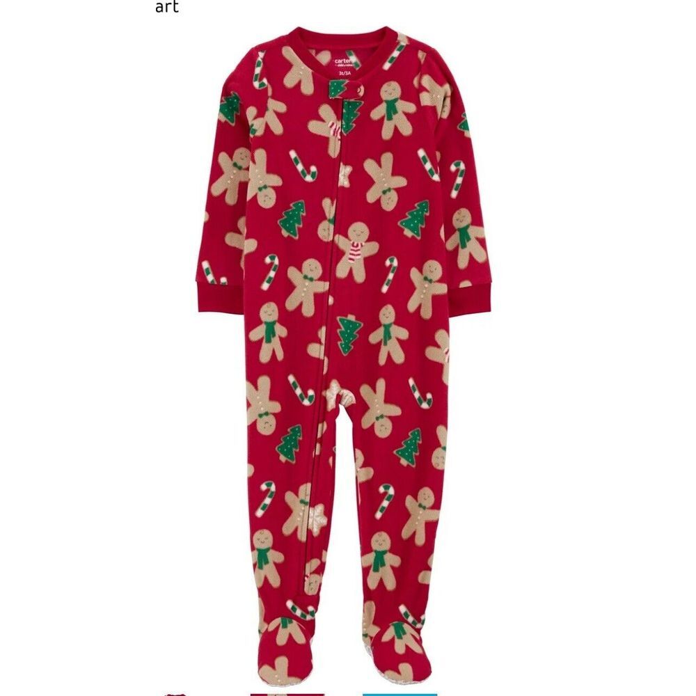 Infant Pajama 0-3m Sleepwear Tree,Gingerbread  1 Piece Feet Pjs‎ Flame Resistant